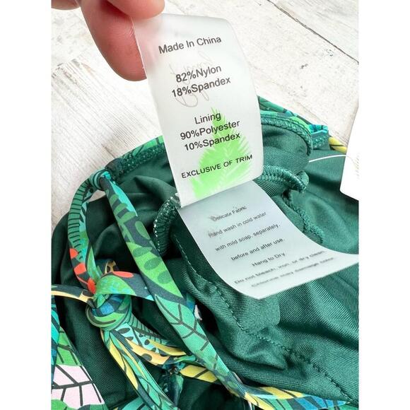 Palms Away Womens XS Tropical Animal Print Crisscross One Piece Swimsuit - Picture 11 of 12